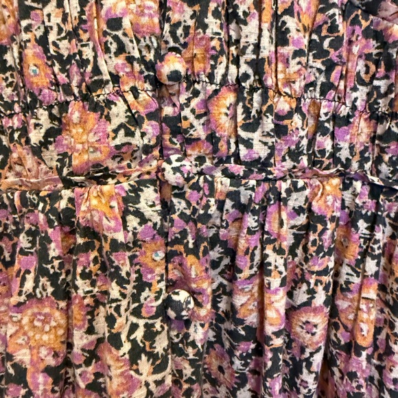 ANTHROPOLOGIE The Peregrine Midi Dress in Purple Pink Printed Smocked S Petite - Picture 7 of 11